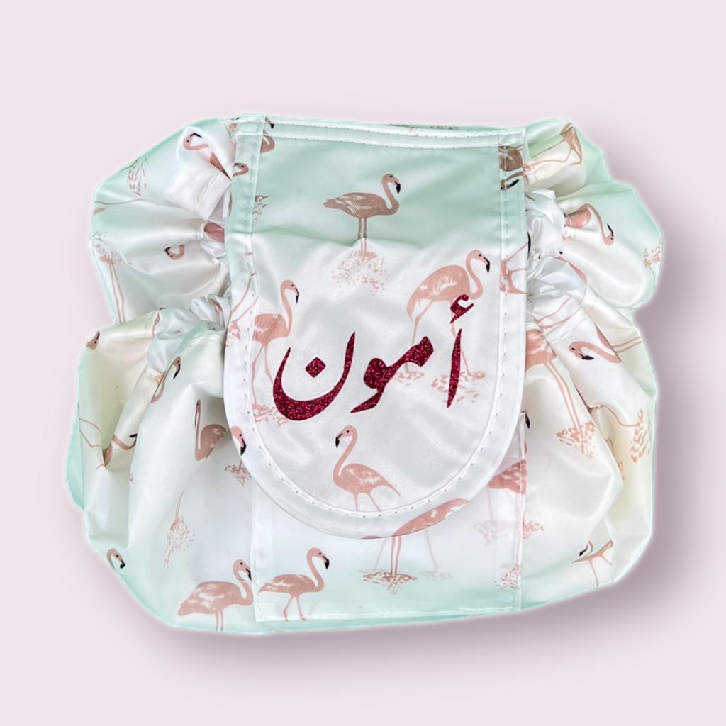 شنطة القرقيعان مع كتابة الاسم